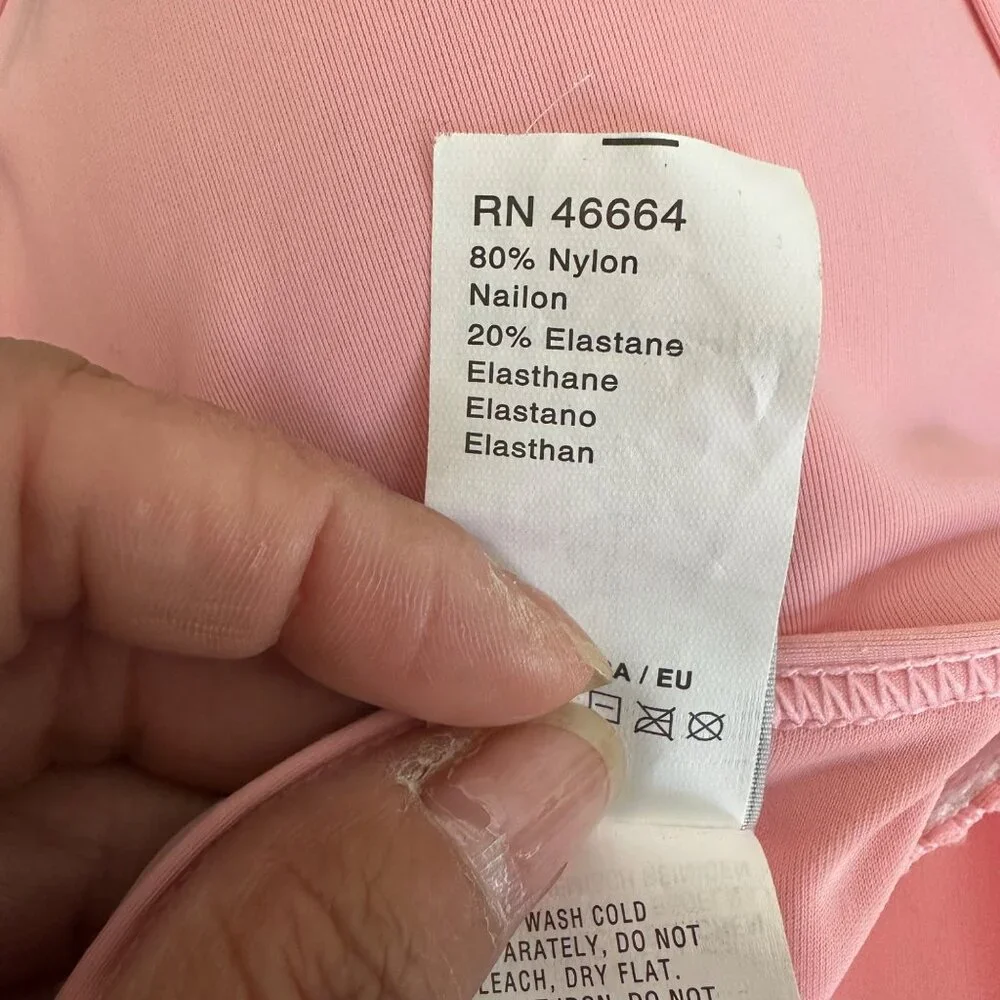 Monday Swimwear Bikini Top Twist Front Padded Lightweight Pink Sz M